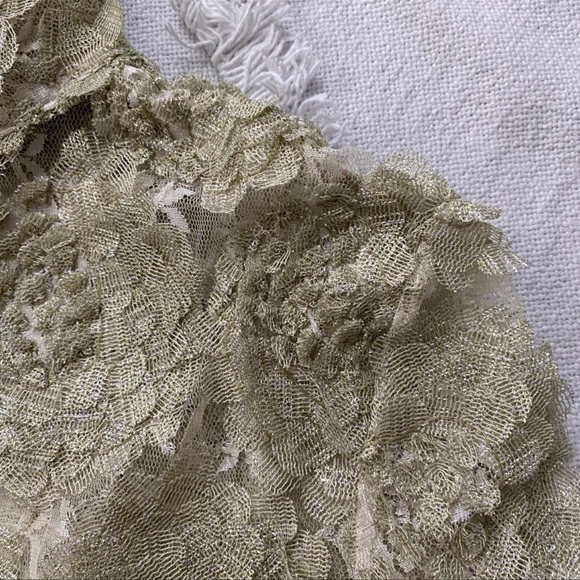 Designer Zeynep Arcay Floral Silk Dress Mint sz 0 2 runway RARE turtleneck retro - Picture 6 of 8